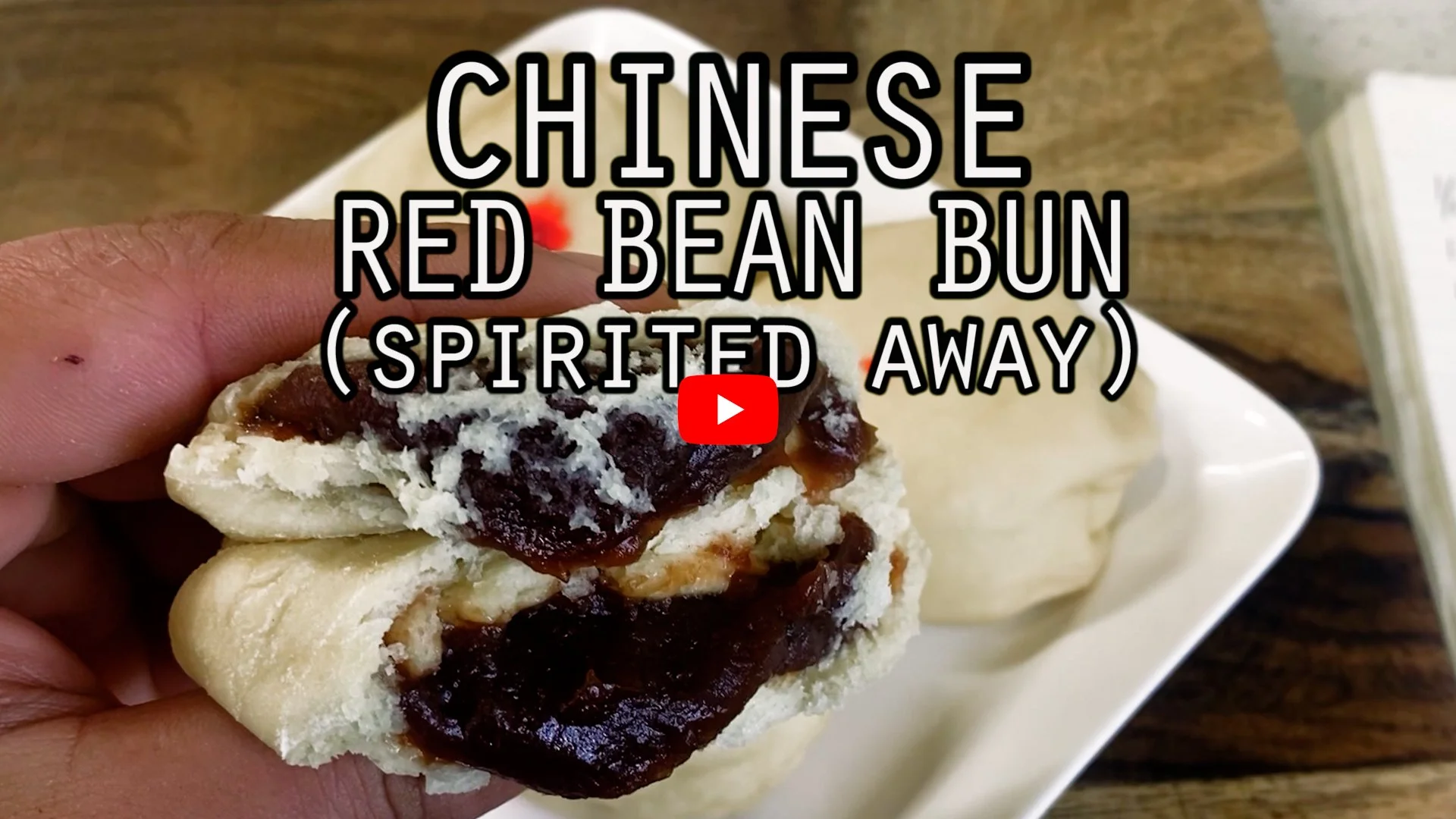 Chinese Red Bean Bun — Woo Can Cook